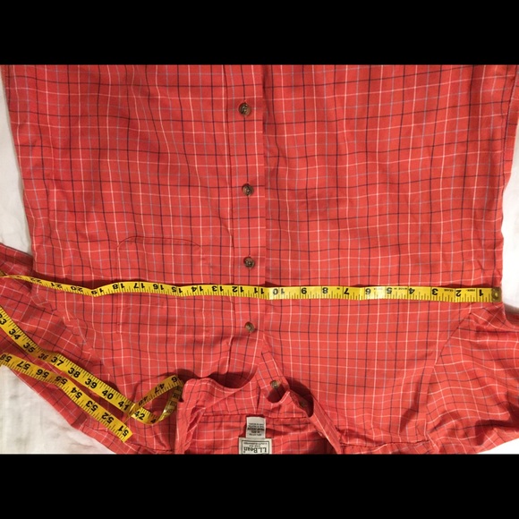 LL Bean orange short sleeve button down shirt M - Picture 4 of 6